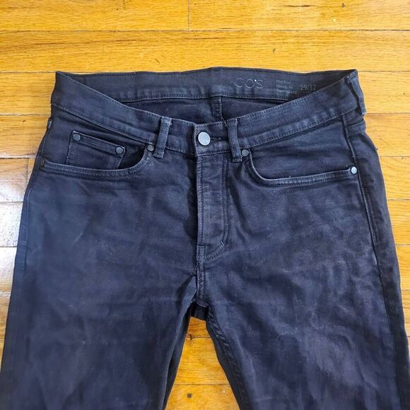 COS Jeans Black Tapered Leg High Rise Skinny Jeans Size 29X32 - Picture 3 of 12